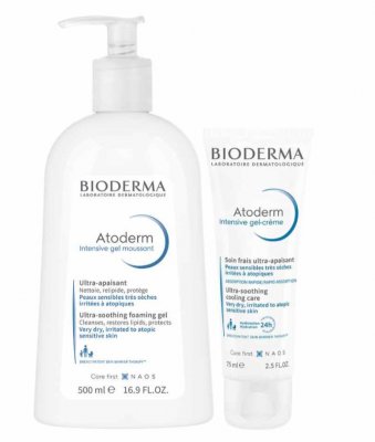 Купить bioderma atoderm (биодерма) набор: очищение и уход атодерм гель интенсив, 500 мл+ атодерм гель-крем, 75 мл. в Семенове