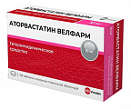 Купить аторвастатин велфарм, таблетки покрытые пленочной оболочкой 10 мг, 120 шт  в Семенове