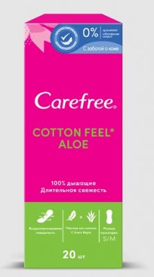 Купить carefree (кэфри) прокладки ежедневные алоэ воздухопроницаемые 20шт в Семенове