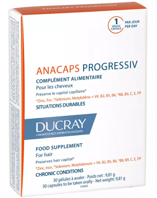 Купить дюкрэ анакапс (ducray аnacaps) прогрессив для волос и кожи головы капсулы 30 шт бад в Семенове