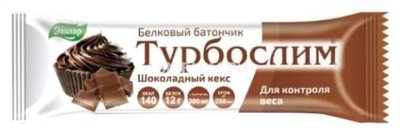 Купить турбослим, батончик белковый для контроля веса шоколадный кекс, 50г 4 шт бад в Семенове