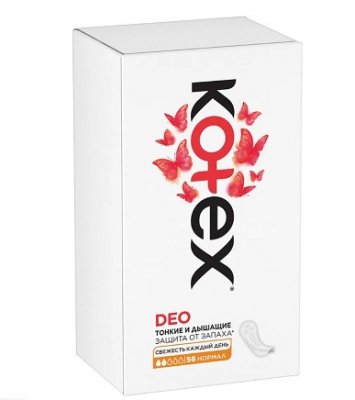 Купить kotex deo (котекс) прокладки ежедневные нормал 56шт в Семенове