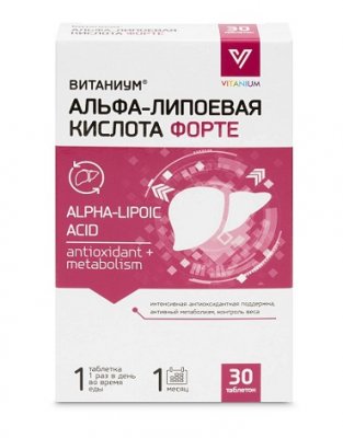 Купить альфа-липоевая кислота форте витаниум, таблетки 30шт бад в Семенове