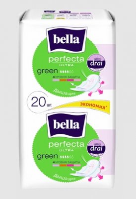 Купить bella (белла) прокладки perfecta ultra green супертонкие 10+10 шт в Семенове