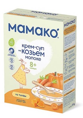 Купить мамако крем-суп из тыквы на козьем молоке с 8 месяцев, 150г в Семенове