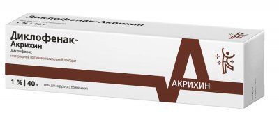 Купить диклофенак-акрихин, гель для наружного применения 1%, 40г в Семенове