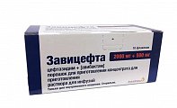 Купить завицефта, порошок для приготовления концентрата для приготовления раствора для инфузий 2000мг+500мг, флаконы 10шт в Семенове