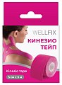 Купить бинт кинезио тейп веллфикс (wellfix) 5х5см розовый в Семенове