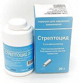 Купить стрептоцид, порошок для наружного применения с дозатором, банка 20г в Семенове