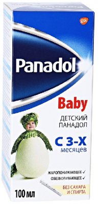Купить панадол детский, суспензия для приема внутрь 120мг/5мл, 100мл в комплекте со шприцем мерным в Семенове