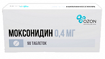 Купить моксонидин, таблетки покрытые пленочной оболочкой 0,4мг, 90 шт в Семенове