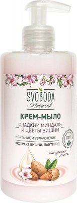 Купить svoboda natural (свобода натурал) крем-мыло жидкое сладкий миндаль и цветы вишни, 430 мл в Семенове