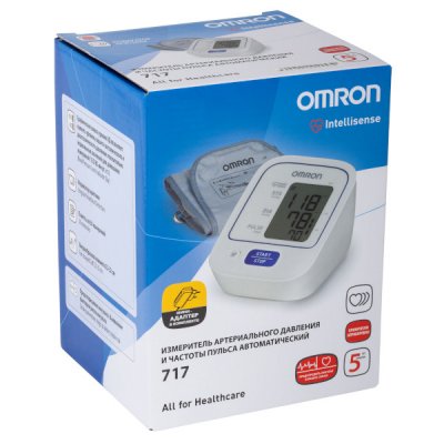 Купить тонометр автоматический omron (омрон) 717, с адаптером, манжета 22-32см (hem-8712-см) в Семенове