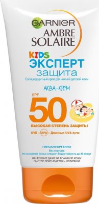 Купить garnier ambre solaire (гарньер) аква-крем детский эксперт защита 150мл spf50 в Семенове