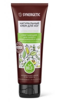 Купить synergetic (синергетик) крем для ног натуральный смягчающий для сухой и потрескавшейся кожи, 75 мл в Семенове