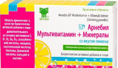 Купить арнебия мультивитамин+минералы, порошок со вкусом лимона, пакет 5г 10 шт бад в Семенове