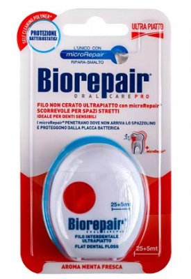Купить биорепейр (biorepair) зубная нить ультратонкая для чувствительных десен без воска, 30м в Семенове