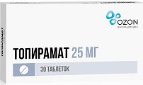 Купить топирамат, таблетки, покрытые пленочной оболочкой 25мг, 30 шт в Семенове