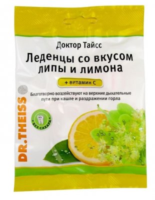 Купить д-р тайсс леденцы липа и лимон+витамин с, пакет 50г бад в Семенове