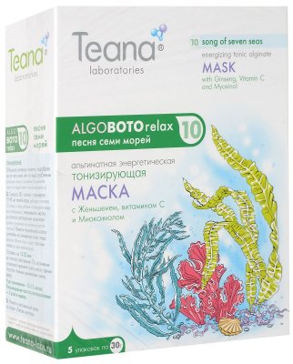 Купить тиана (teana) маска альгинатная песня семи морей тонизирующая с женьшенем витамином с и миоксинолом 30г, 5 шт в Семенове