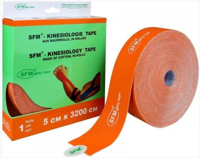 Купить лента (тейп) кинезиологическая sfm-plaster на хлопковой основе 5см х 3,2м оранжевый в Семенове