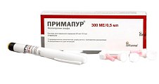 Купить примапур, раствор для подкожного введения 22мкг/0,5мл, шприц-ручка, 1 шт+в комплекте с иглами одноразовыми-5 шт в Семенове