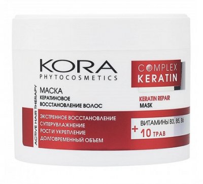Купить kora (кора) маска кератиновое восстановление волос 300мл в Семенове