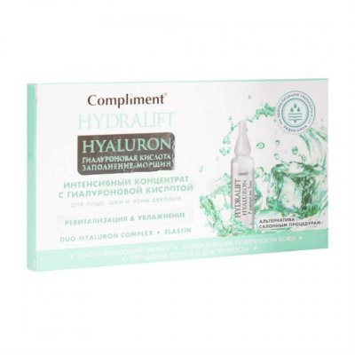 Купить compliment hydralift hyaluron (комплимент) концентрат для лица, шеи и декольте, ампулы 2мл, 7шт в Семенове