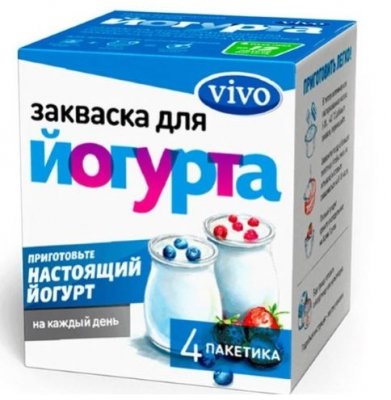 Купить vivo (виво) закваска для йогурта fit, пакетики 0,5г, 4 шт в Семенове