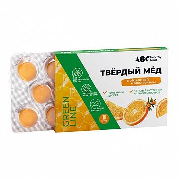 Мед твердый вкус апельсина и облепихи ABC Healthy Food 30г (10 шт)