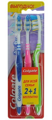 Купить колгейт (colgate) зубная щетка зигзаг средняя, 3 шт в Семенове