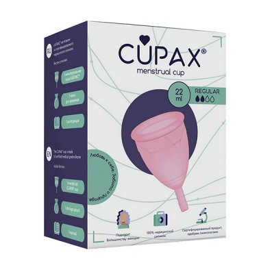 Купить капакс (cupax) чаша менструальная силиконовая regular 22мл, 1 шт розовая в Семенове