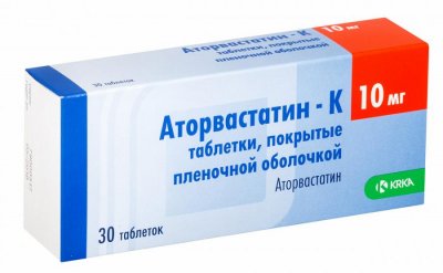 Купить аторвастатин-к, таблетки, покрытые пленочной оболочкой 10мг, 30 шт в Семенове