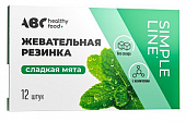 Купить abc healthy food (abc хэлси фуд) жевательная резинка без сахара, сладкая мята таблетки 12шт  в Семенове