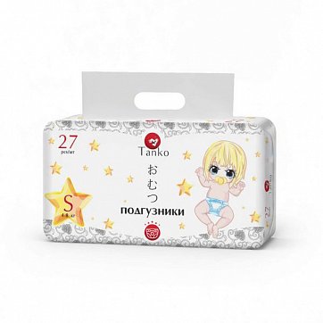 Tanko (Танко), подгузники детские размер S, 4-8 кг, 27 шт