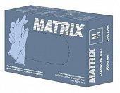 Купить перчатки matrix смотровые нитриловые нестерильные неопудренные текстурированные на пальцах размер m, 50 пар, голубые в Семенове