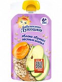 Бабушкино Лукошко пюре яблоко и абрикос с овсяными хлопьями, 125г