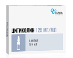 Купить цитиколин, раствор для внутривенного и внутримышечного введения 125мг/мл, ампулы 4мл, 5 шт в Семенове