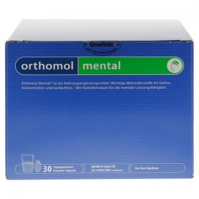 Купить orthomol mental (ортомол ментал), саше (порошок+капсулы 3шт), 30шт бад/на 30 дней в Семенове