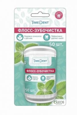 Купить таймдент (timedent) флосс-зубочистки мята, 50 шт в Семенове