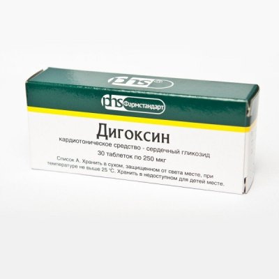 Купить дигоксин, таблетки 250мкг, 30 шт в Семенове