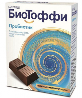 Купить биотоффи пробиотик, шоколадный батончик 5г, 10 шт бад в Семенове