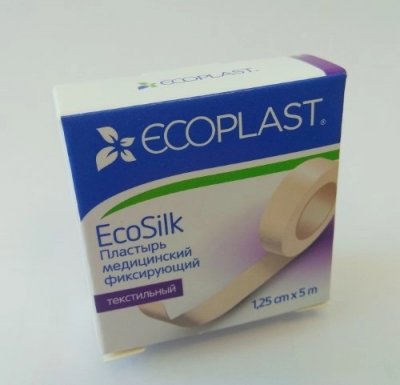 Купить ecoplast ecosilk медицинский фиксирующий текстильный 1,25см х 5м в Семенове