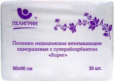Купить пелигрин, пеленки впитывающие с суперабсорбентом 60х90 30 шт в Семенове