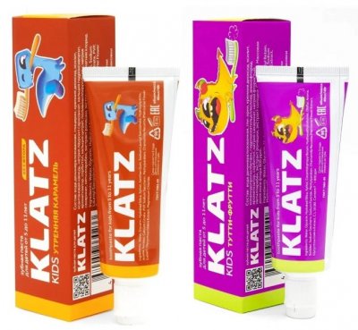 Купить klatz (клатц) набор: зубная паста klatz kids тутти-фрутти 40 мл + утренняя карамель 40 мл в Семенове