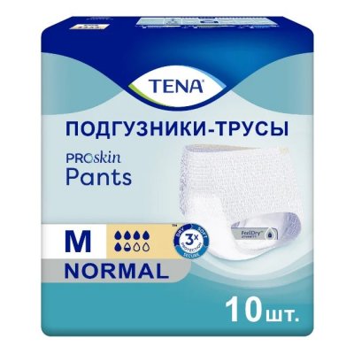 Купить tena (тена) подгузники-трусы, proskin pants normal размер м, 10 шт в Семенове