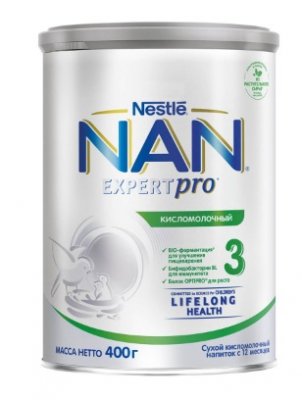Купить nan 3 (нан) кисломолочный смесь сухая для детей с12 месяцев, 400г в Семенове