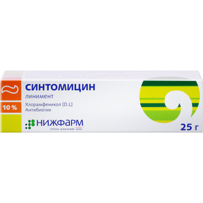 Купить синтомицин, линимент 10% 25г (8-15) (нижфарм оао, россия) в Семенове