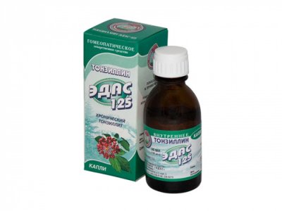 Купить эдас-125 тонзилин (тонзилит), капли для приема внутрь гомеопатические, 25мл в Семенове