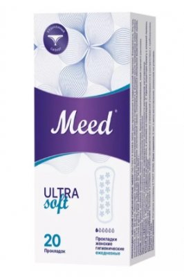 Купить meed ultra soft (мид) прокладки ежедневные ультратонкие усеченные, 20 шт в Семенове